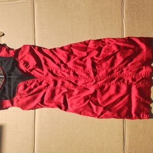 Va Va Voom Red Halter Ruched Mini Dress